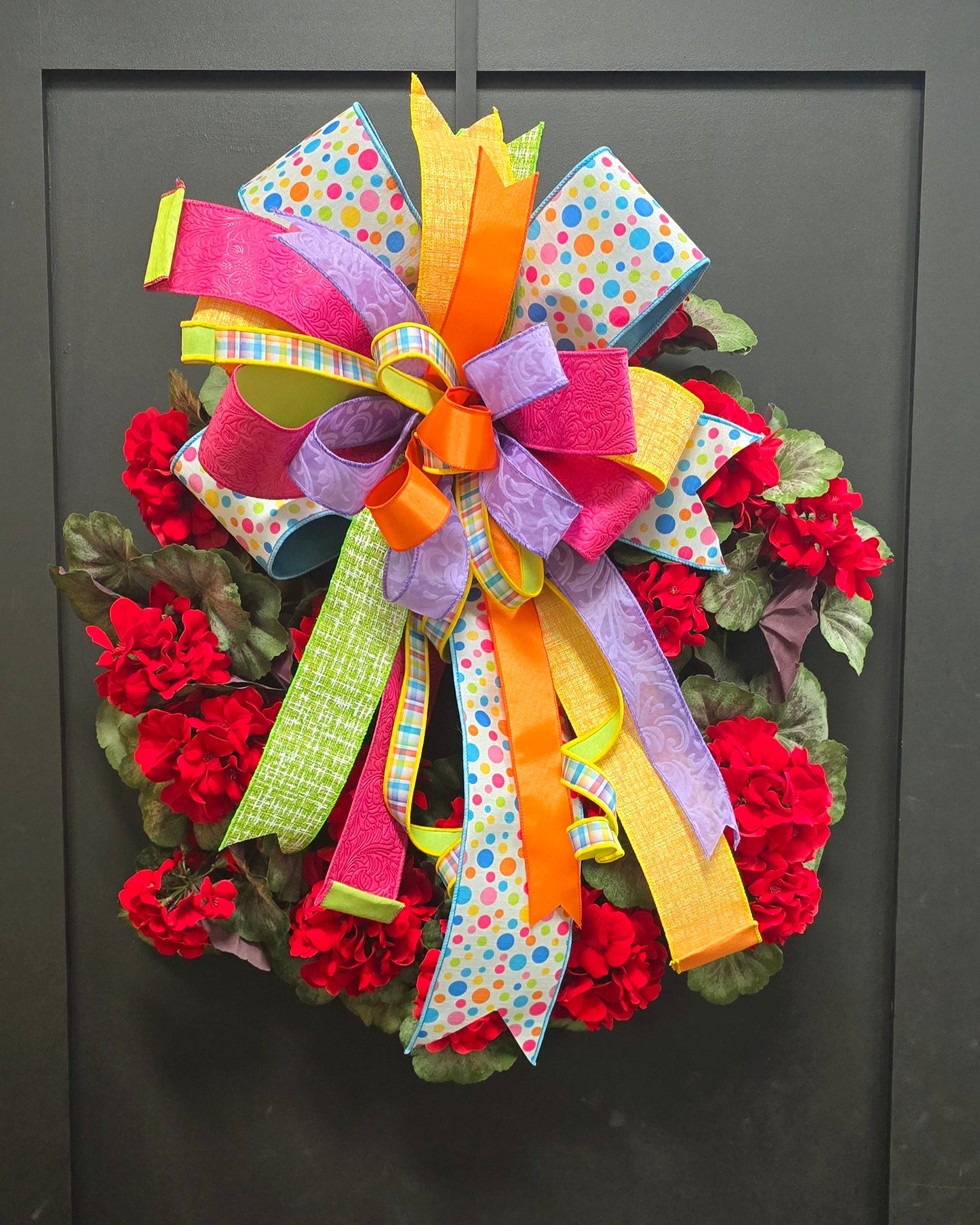 24" Red Geranium Wreaths - Taste of Summer