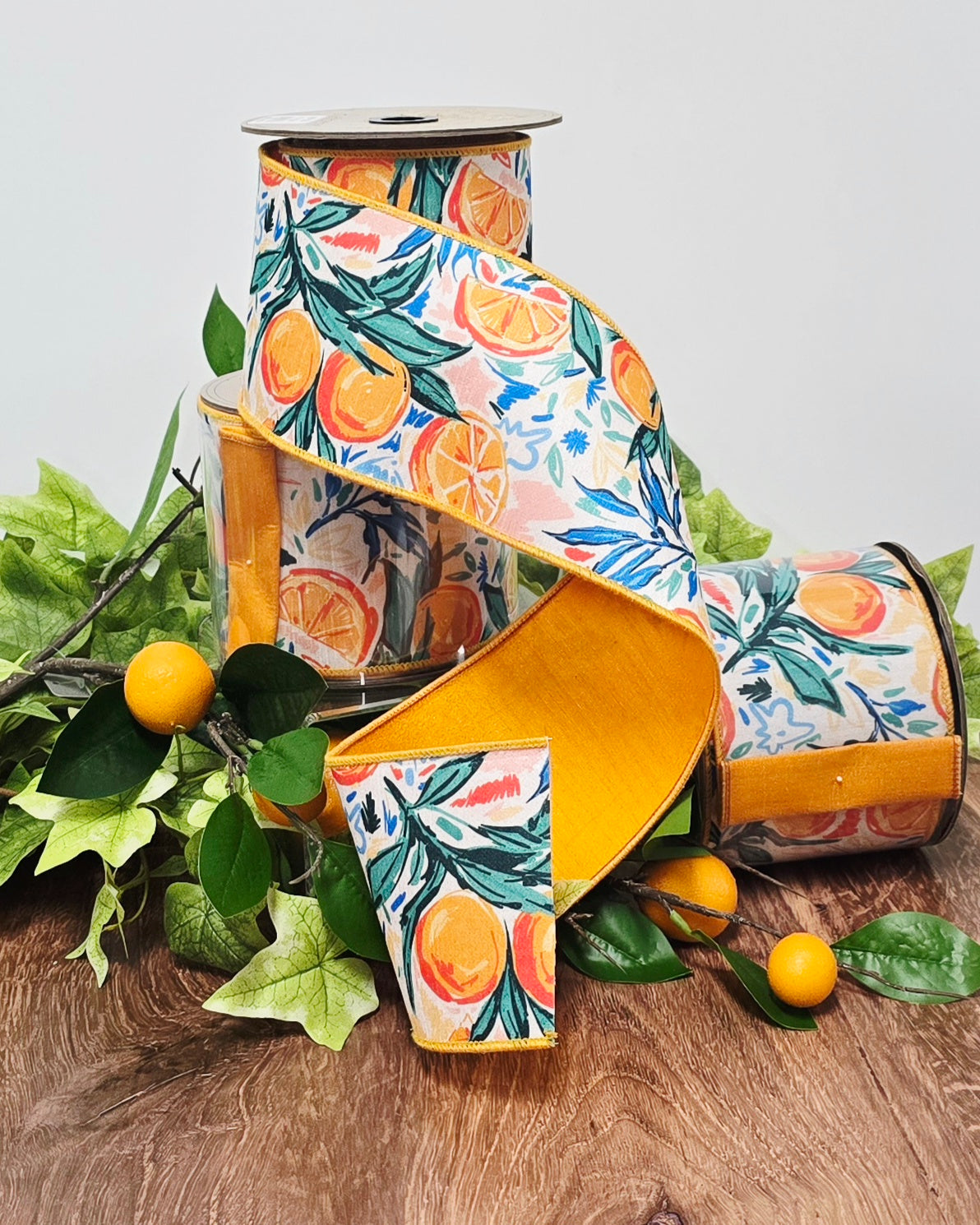 Ribbon - 4" x 10yd, Orange Citrus