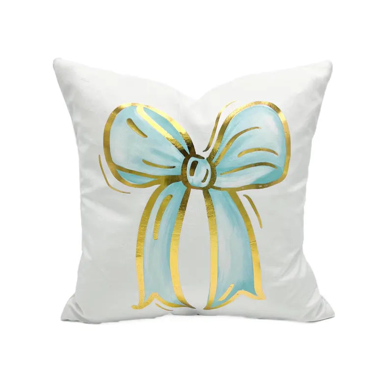 Preppy Bow Velvet Pillows