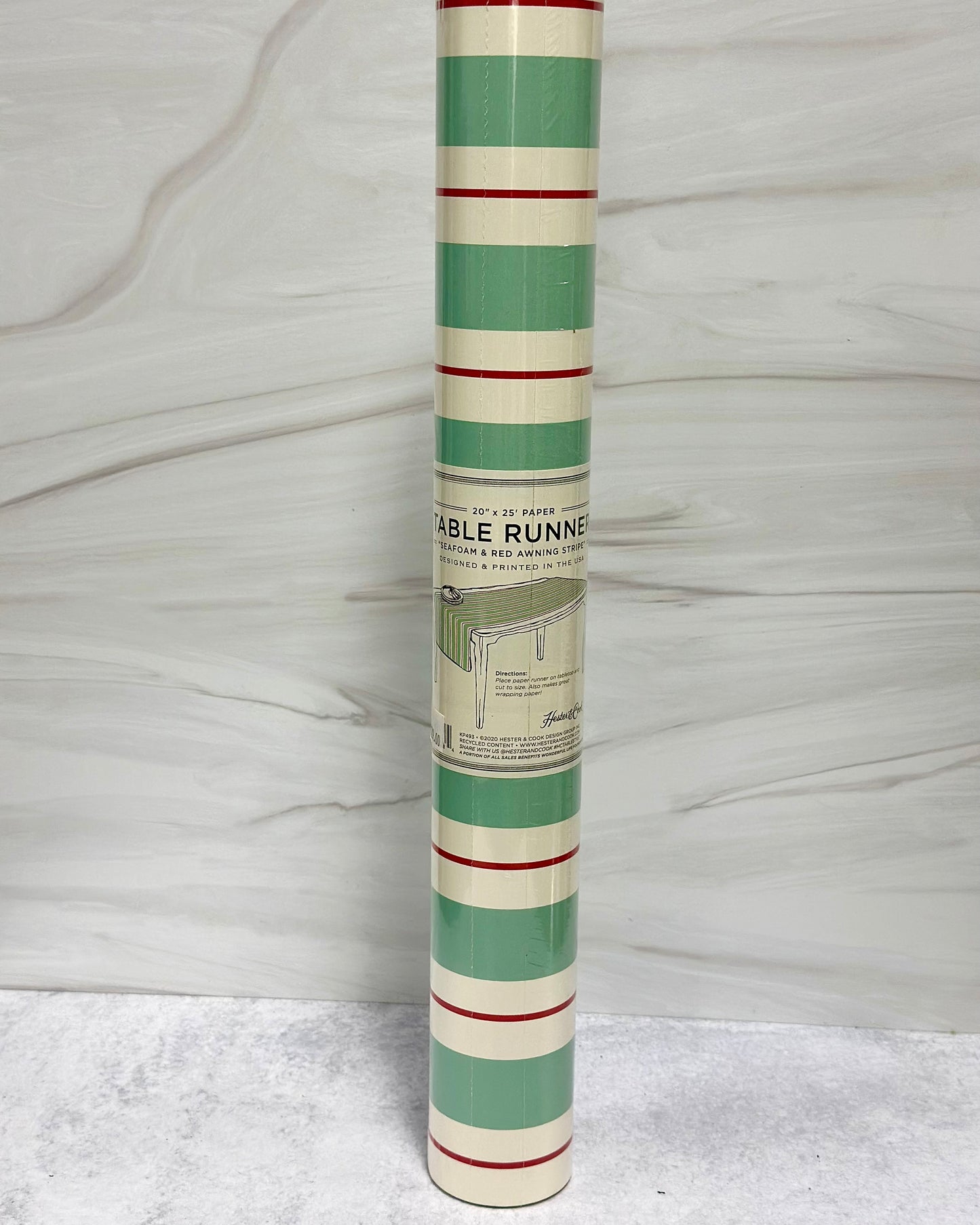Hester & Cook - Aqua Red Tablerunner