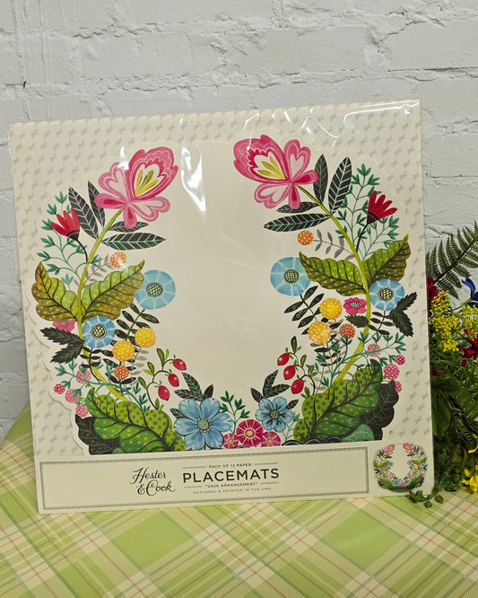 Hester & Cook - Floral Wreath Paper Placemats