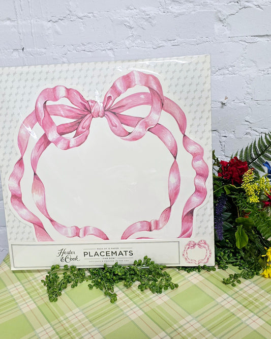Hester & Cook - Die-Cut Pink Bow Placemat