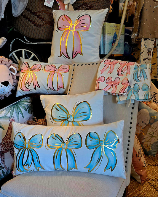 Preppy Bow Velvet Pillows
