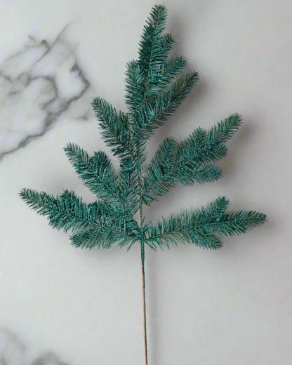 Stem - 26" Hunter Green Hemlock Glitter