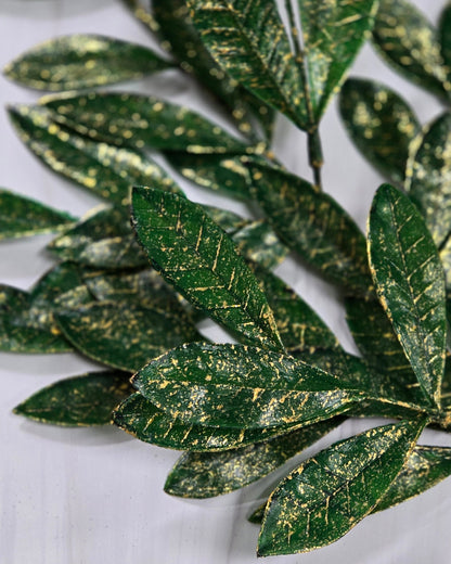 Stem - 23" Hunter Green Gold Metallic Bay Leaf