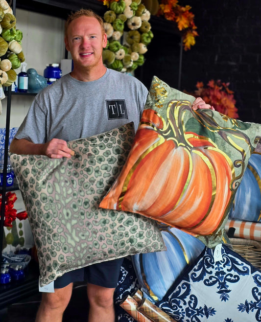 NEW Double-Sided Gold Accent Pumpkin XL Pillow