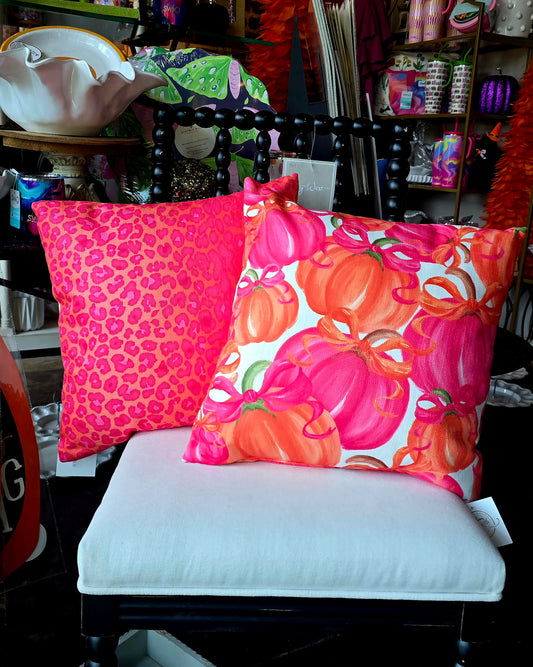 NEW Bow-dressed Pumpkins Reversible Pillows