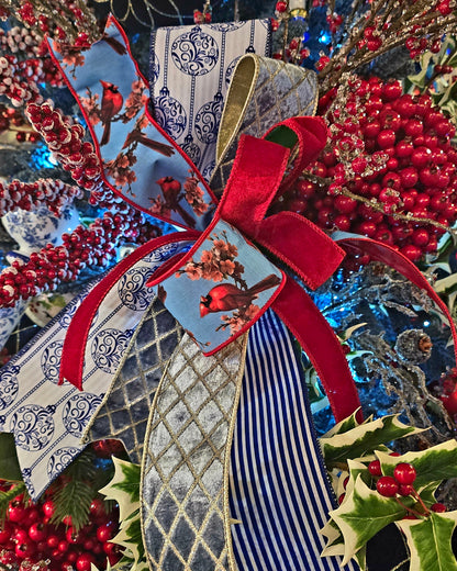 Bow - Cardinals, Blue Willow, Wedgwood Blue Designer Mix