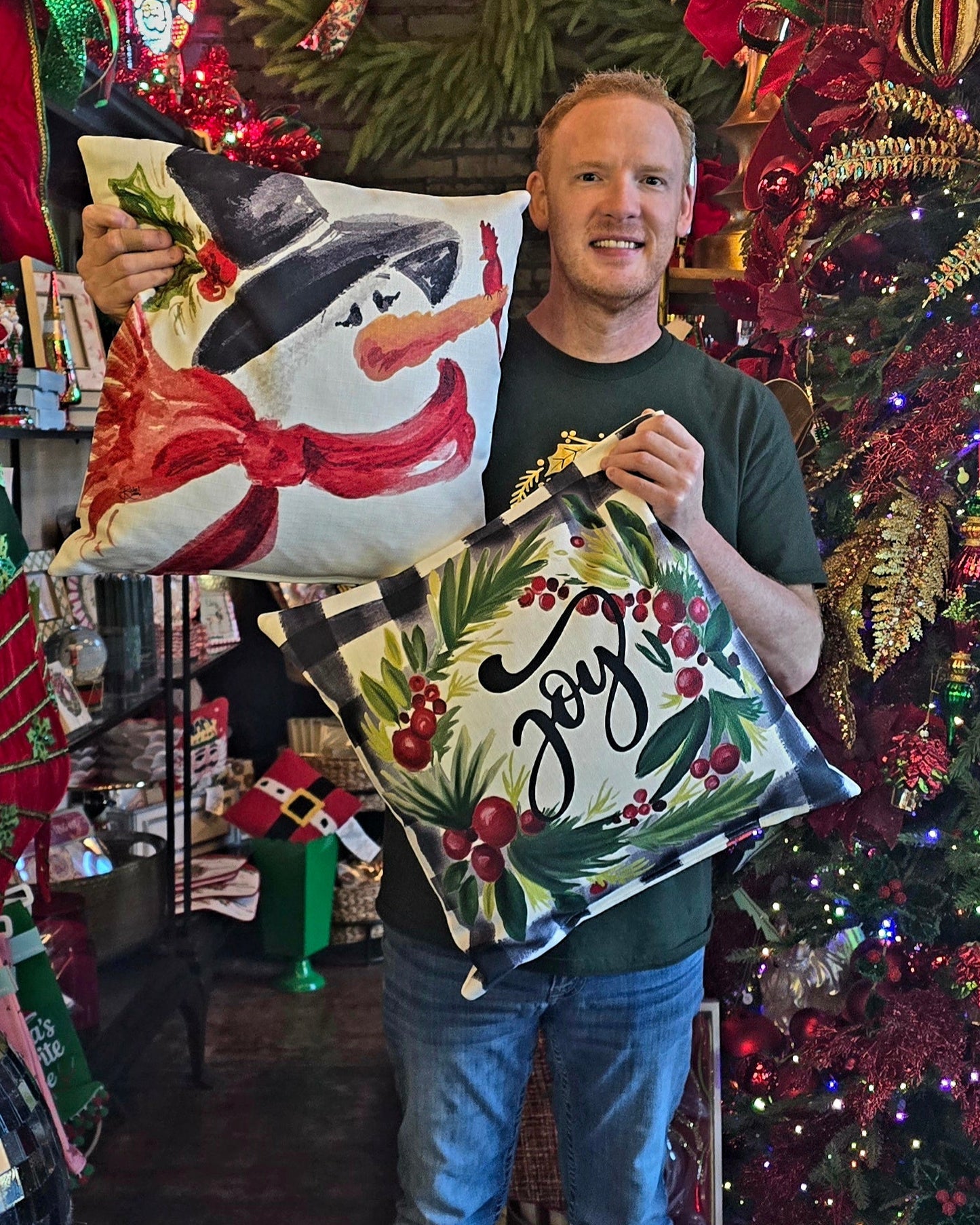 NEW Reversible Mr. Frost, Joy Pillows