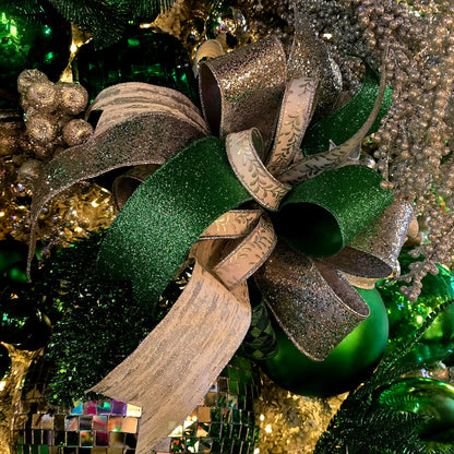 Bow - Emerald, Silver, Grey, White Designer Mix