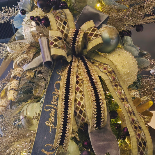 Bow - XL Champagne, Wedgwood Blue, Purple Luxe Designer Mix