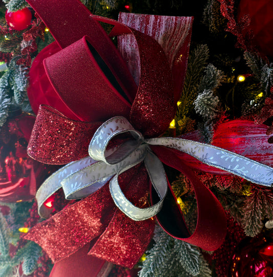 Bow - Red, Silver, White Designer Mix