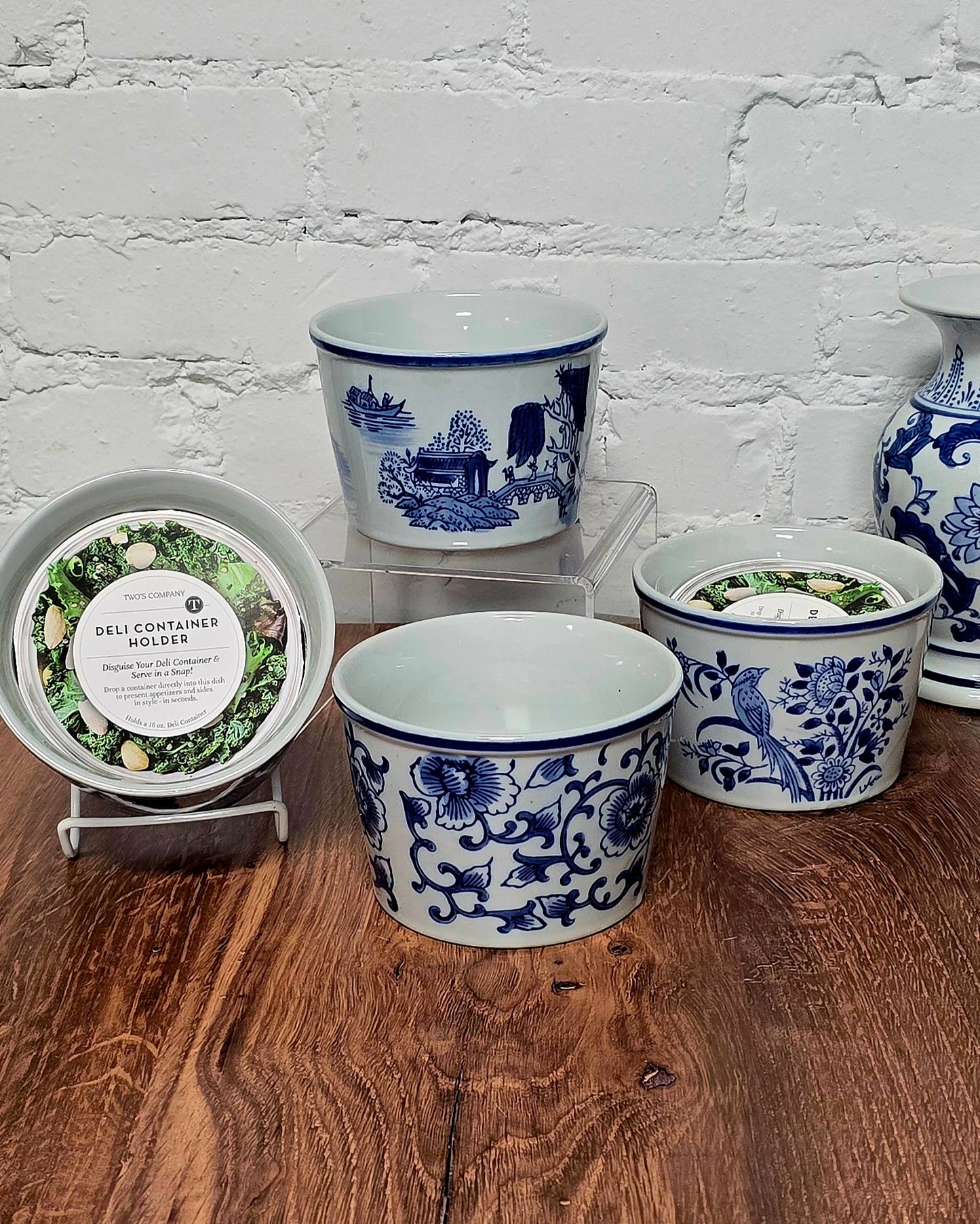 Servingware - Blue Chinoiserie Deli Container Holders