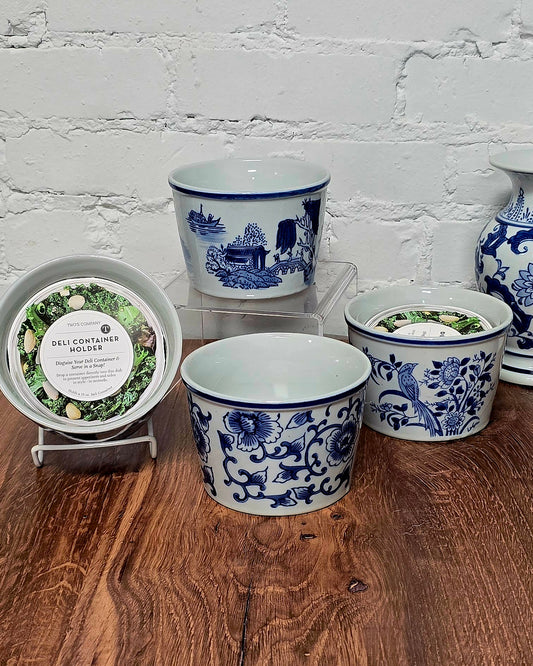 Servingware - Blue Chinoiserie Deli Container Holders
