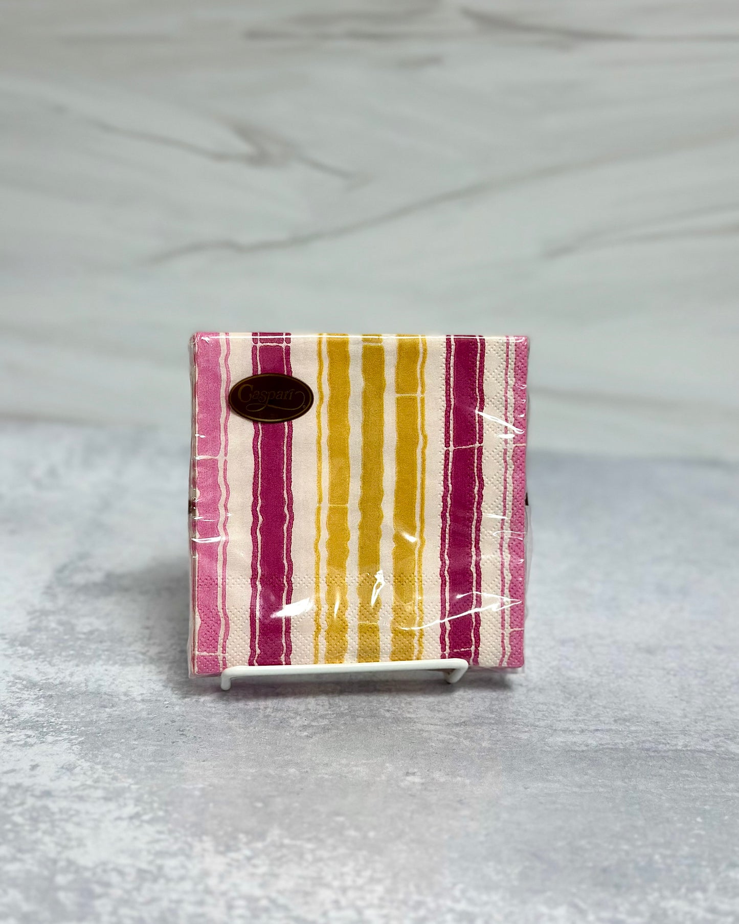 Caspari - Pink Bamboo Stripe Napkins