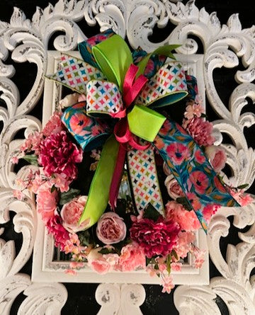 24" Pink Peony & Rose Wreath