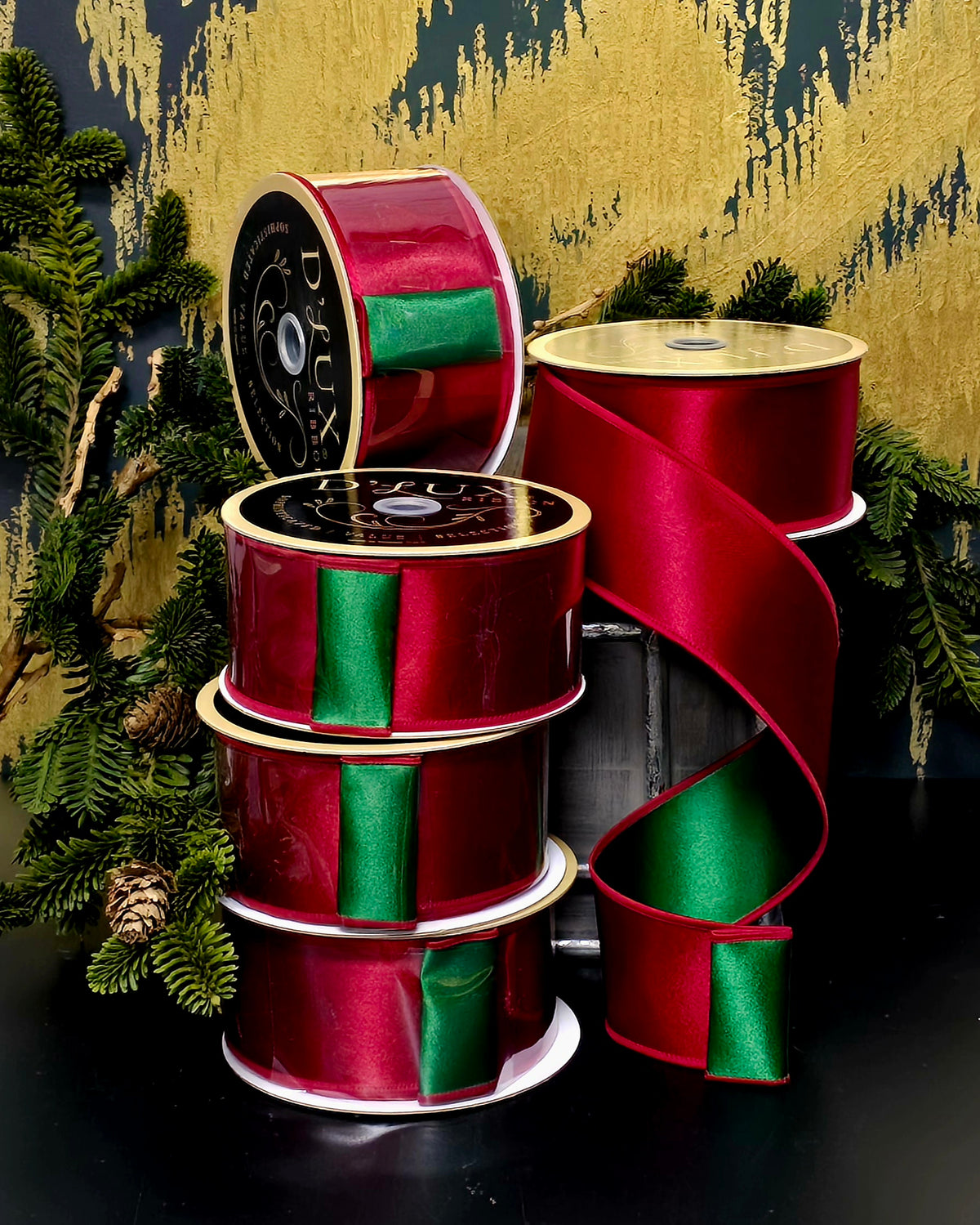 Ribbon - 2.5" Double Faced Reversible Red & Green