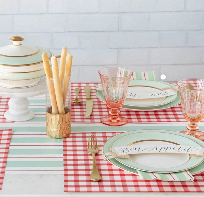 Hester & Cook - Aqua Red Tablerunner