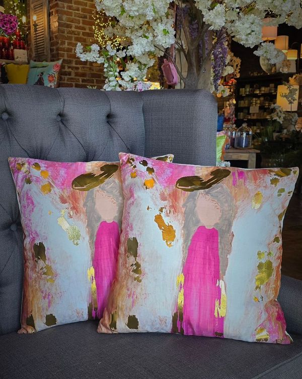 Gold Foil Angel of Love Pillow
