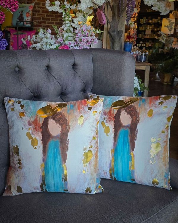 Gold Foil Angel of Kindness Pillows