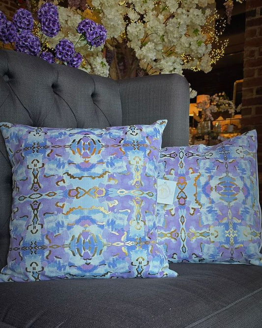 Lavendar Kaleidoscope Gold Foil Pillow
