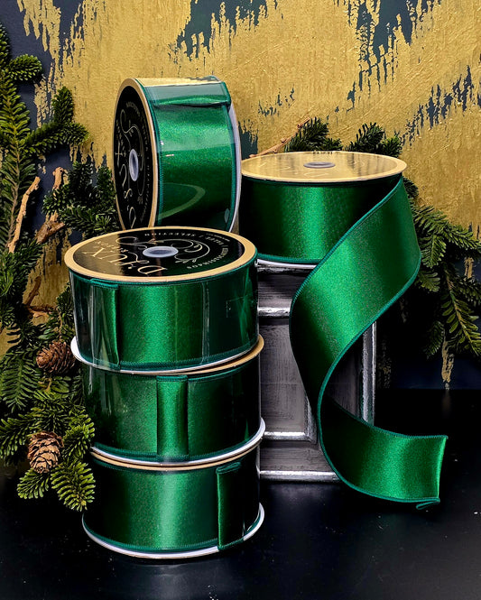 Ribbon - 2.5" Double Faced Emerald Green